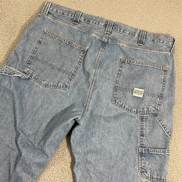 Signature by Levi Strauss Carpenter Jeans Men 40x32 Blue Light was Utility Denim - Picture 1 of 11